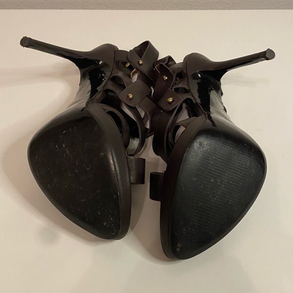ZARA WOMAN COLLECTION Dark Brown Strappy Platform Heels SZ 40 9 - Picture 10 of 10
